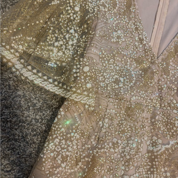 Hello Molly Gold Sequin Long Sleeve Dress - Picture 2 of 3